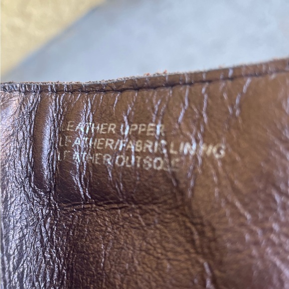 Miss Sixty Leather Brown Wood Heeled Boots 6.5 Narrow Chunky 90s Mid Calf Retro - Picture 8 of 8